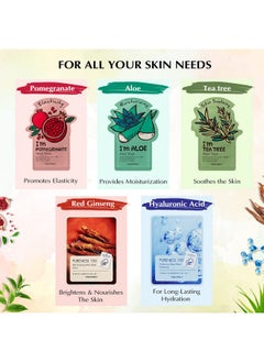 TONYMOLY Tonymoly BFF Face Sheet Mask| Pack of 10|Sheet Face Mask for Glowing Skin|Facial Mask With Essence| Soothes Skin Irritation, Refines Pores & Skin Radiance|Sheet Mask Combo  - Image 2