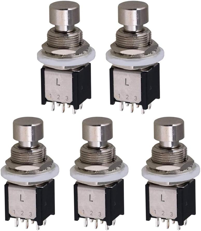 E Support 5Pcs DPDT Latching ON/ON Foot Switch Guitar Effects Pedal Metal Stomp Box 6pin Push Button - Image 1