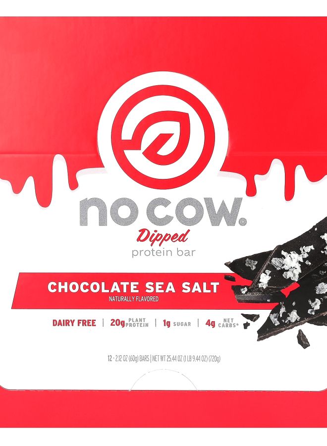 Dipped Protein Bar Chocolate Sea Salt 12 Bars 2.12 oz (60 g) Each