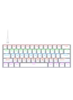 T-WOLF T60 Wired Gaming Keyboard, 61 Keys Blue Switch Mechanical Keyboard with Rgb Backlit white  - Image 1