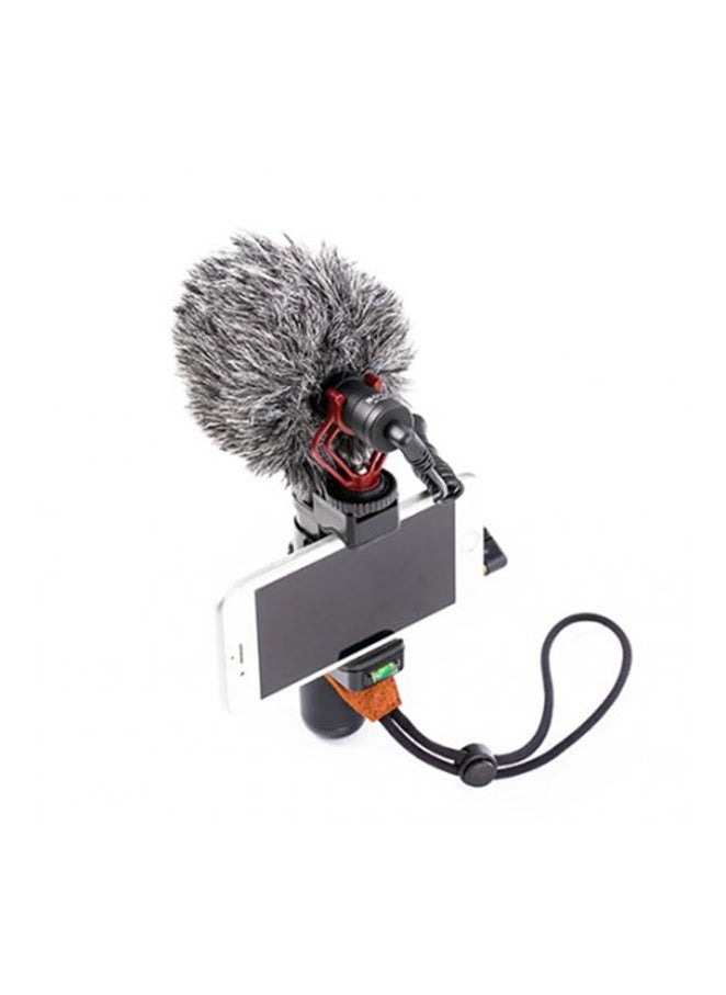 Generic Microphone Universal Cardioid Microphone Compatible with Smartphone, Camera , Tab, Laptop Pad And Pc With Phone Clip Windshield Shock Mount Black  - Image 2