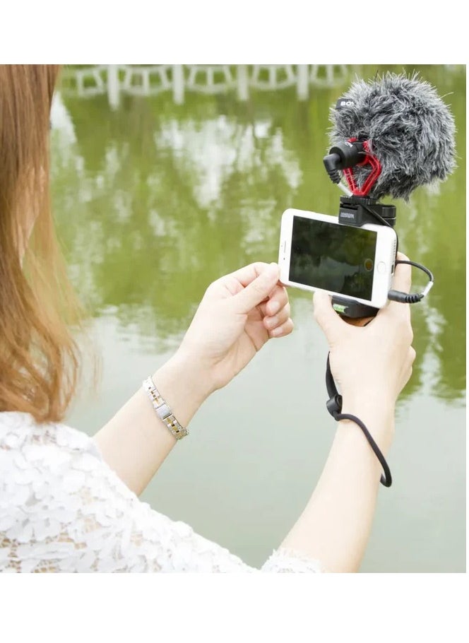 Generic Microphone Universal Cardioid Microphone Compatible with Smartphone, Camera , Tab, Laptop Pad And Pc With Phone Clip Windshield Shock Mount Black  - Image 3