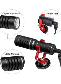 Generic Microphone Universal Cardioid Microphone Compatible with Smartphone, Camera , Tab, Laptop Pad And Pc With Phone Clip Windshield Shock Mount Black  - Image 4