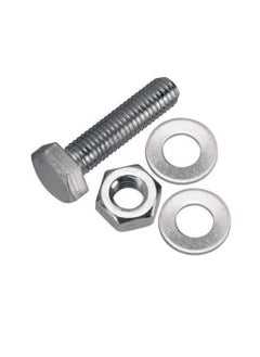 Generic 12 pcs Hex Head Screw Bolts Nuts & Washers Fully Thread GI Plain Finish Bolt Set. (20, 50MM)  - Image 2