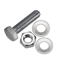 Generic 12 pcs Hex Head Screw Bolts Nuts & Washers Fully Thread GI Plain Finish Bolt Set. (20, 50MM)  - Image 3