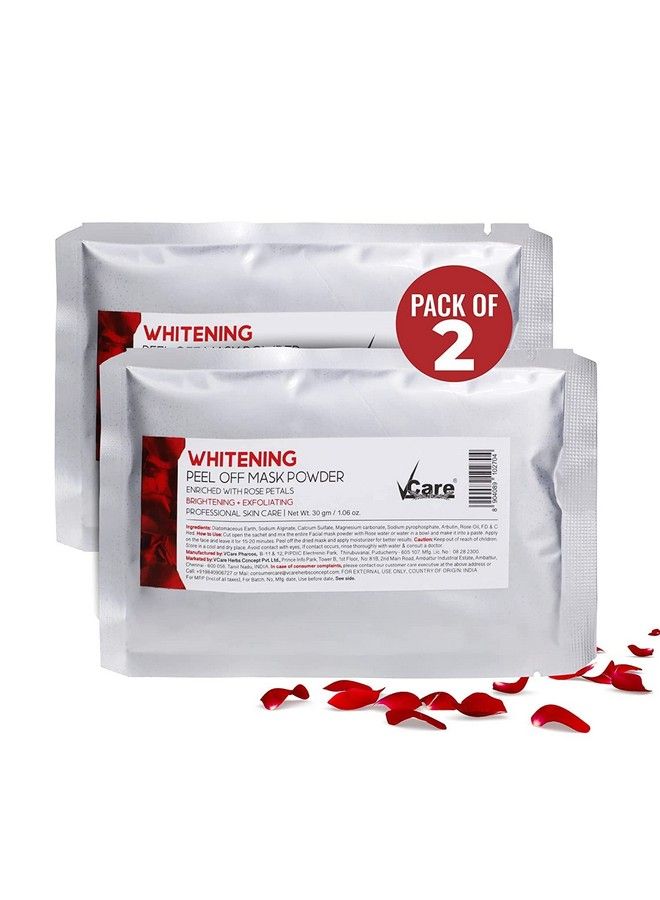 VCare قناع تقشير جيلي لتبييض البشرة للعناية بالبشرة؛ قناع بودرة للوجه 30 جرامًا عبوة من قطعتين؛ منتج للعناية ببشرة الوجه للنساء، مرطب ومنعش ومنظف للرجال والنساء - Image 1