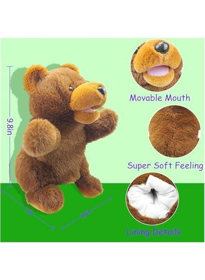 Hand Puppets Bear Puppet,10 Animal for Kids，Hand Toddlers 1-3 and Kids with Movable Mouth,Sloth Stuffed Plush Toy Gift Interactive Storytelling  - Image 3
