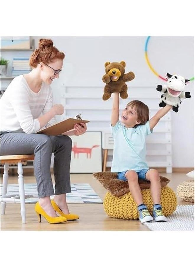 Hand Puppets Bear Puppet,10 Animal for Kids，Hand Toddlers 1-3 and Kids with Movable Mouth,Sloth Stuffed Plush Toy Gift Interactive Storytelling  - Image 2