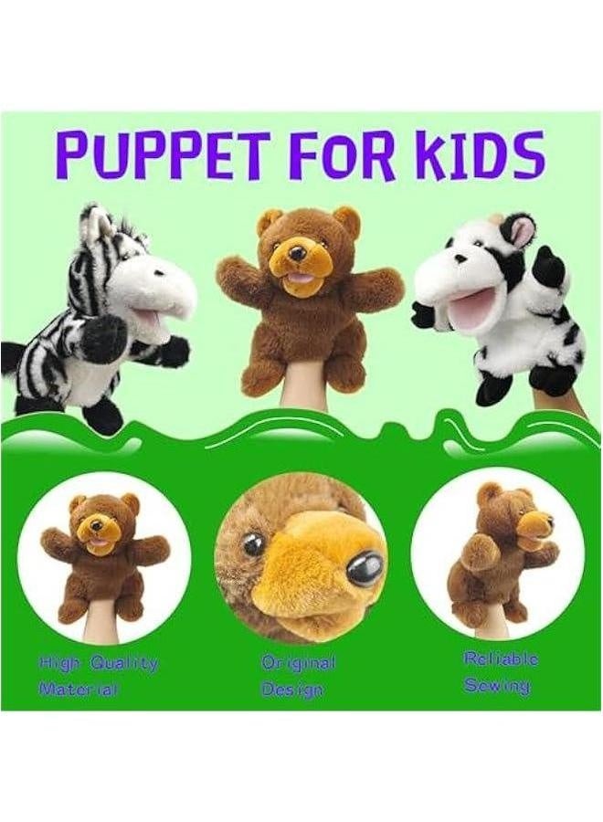 Hand Puppets Bear Puppet,10 Animal for Kids，Hand Toddlers 1-3 and Kids with Movable Mouth,Sloth Stuffed Plush Toy Gift Interactive Storytelling  - Image 4