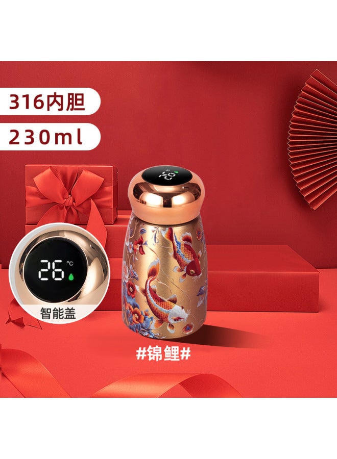 New Ceramic Liner, Chinese-style Mini Insulated Cup, High-looking And Stylish, Intelligent Temperature Display, Small Capacity, Portable Pocket Water Cup
