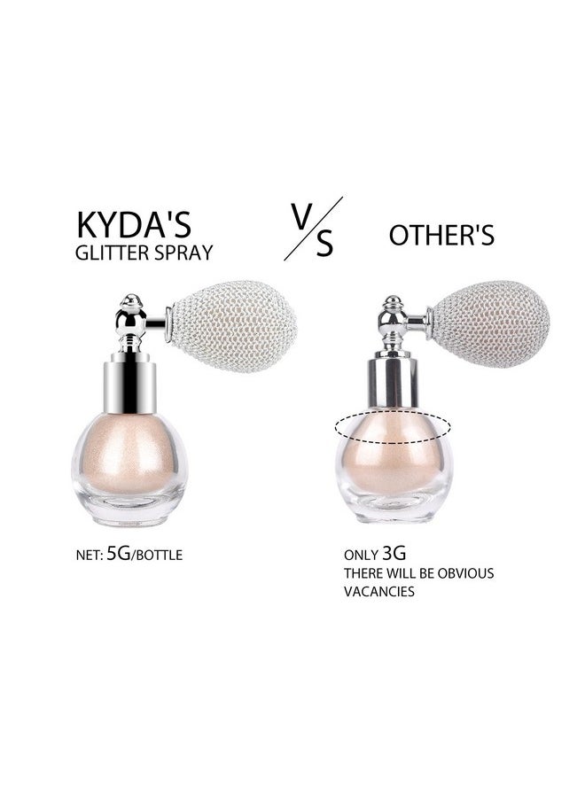 KYDA Highlighter Powder Spray, Glitter High Gloss Spray Shimmer Sparkle Powder Makeup Spray, For Face Body Cosmetic-Champagne Gold  - Image 2