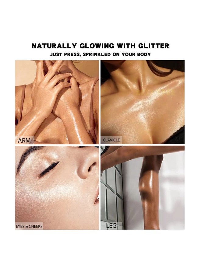 KYDA Highlighter Powder Spray, Glitter High Gloss Spray Shimmer Sparkle Powder Makeup Spray, For Face Body Cosmetic-Champagne Gold  - Image 4