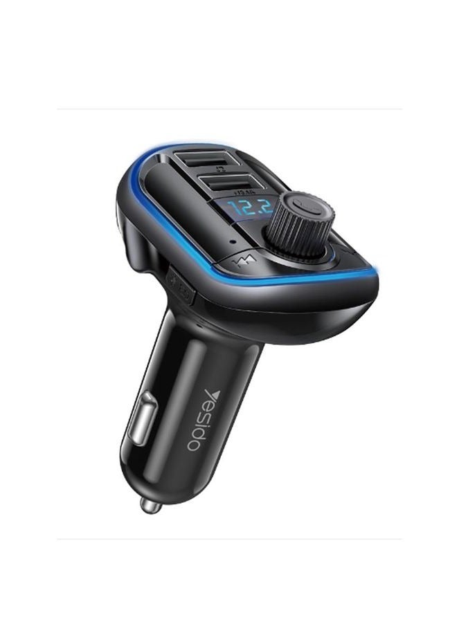 Yesido Y44 Bluetooths Auto Charge Universal U Disk 2 Usb Car Charger Black - Image 1