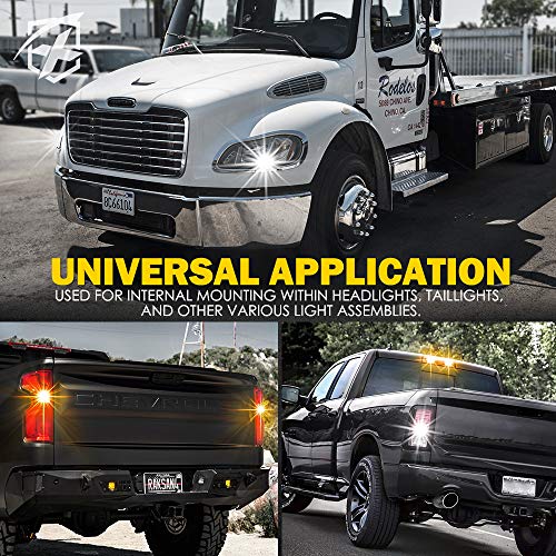 Xprite مجموعة أضواء ستروب مخفية LED بيضاء من Xprite مع 20 نمط وميض مع لوحة تحكم لمصابيح الرأس ومصابيح الذيل ومصابيح الضباب وعلامات التركيب، للمركبات الطارئة والشاحنات وسيارات الدفع الرباعي والفانات والسيارات 6 قطع - Image 5