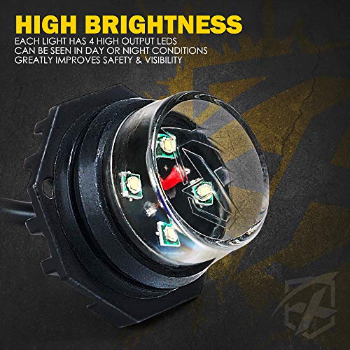 Xprite مجموعة أضواء ستروب مخفية LED بيضاء من Xprite مع 20 نمط وميض مع لوحة تحكم لمصابيح الرأس ومصابيح الذيل ومصابيح الضباب وعلامات التركيب، للمركبات الطارئة والشاحنات وسيارات الدفع الرباعي والفانات والسيارات 6 قطع - Image 2