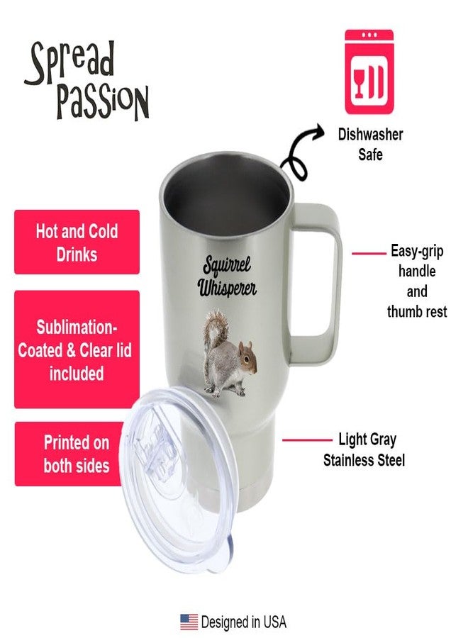SpreadPassion Squirrel Whisperer Travel Mug – Funny Insulated Coffee Tumbler Cup for Tea or Hot Cocoa, Novelty Gift Idea - Image 2