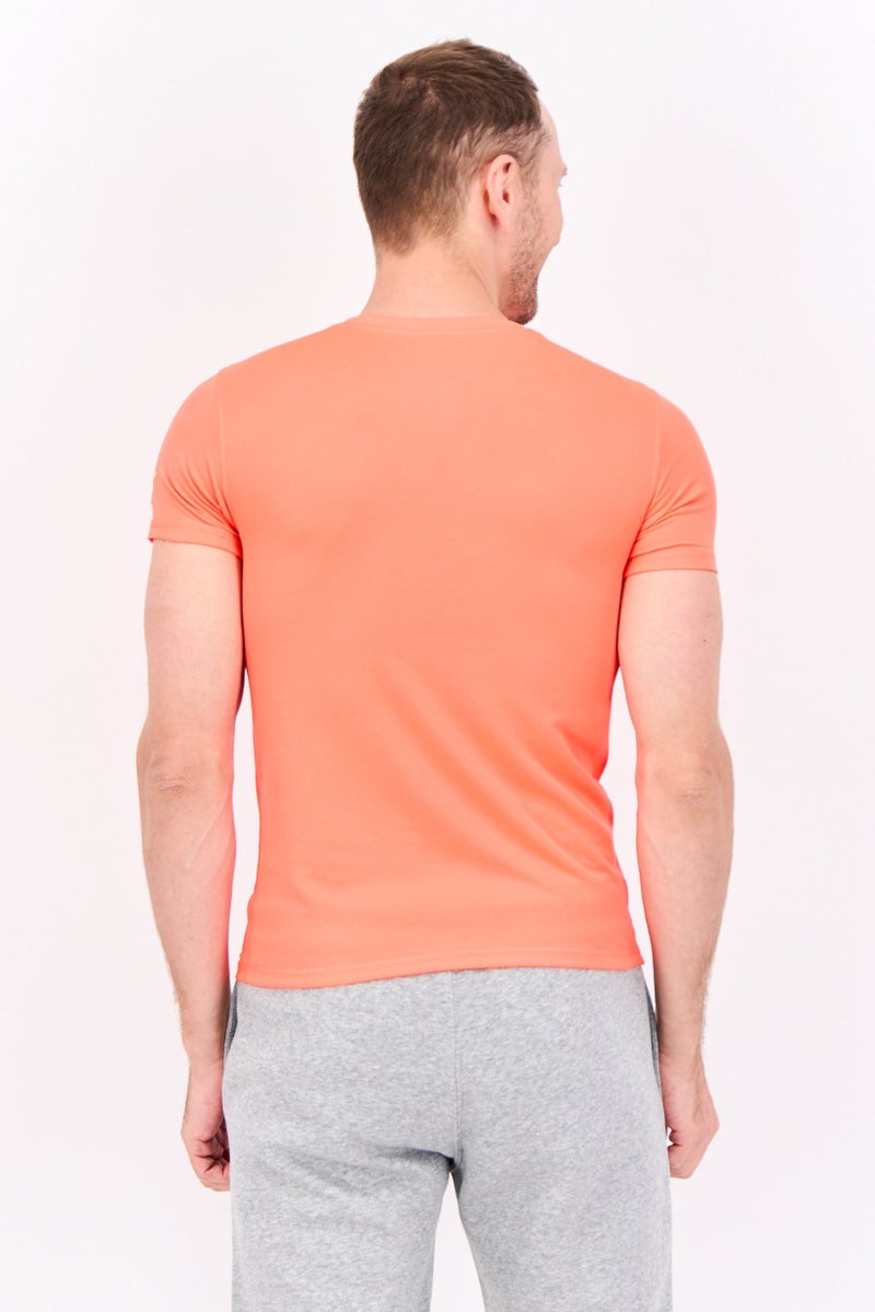 SKECHERS Men Sportswear Fit Short Sleeve Training T Shirt, Dark Coral - Image 3