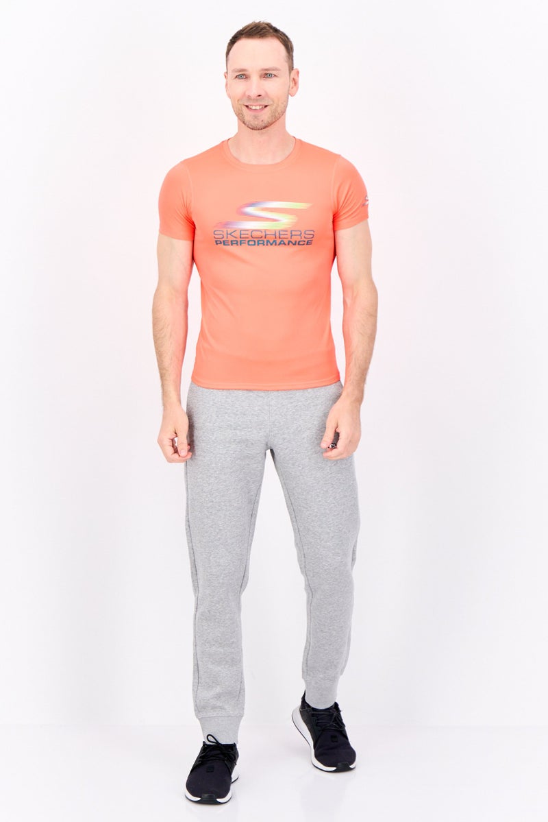 SKECHERS Men Sportswear Fit Short Sleeve Training T Shirt, Dark Coral - Image 4