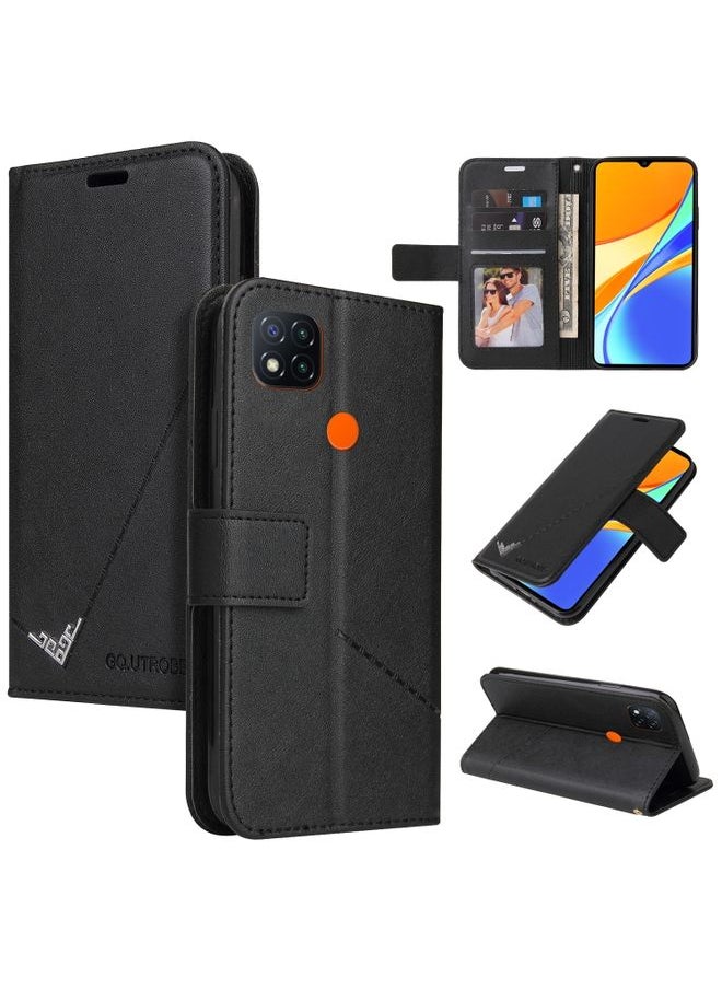 HuHa Case Cover For Xiaomi Redmi 9C GQUTROBE Right Angle Leather Phone Case Black 