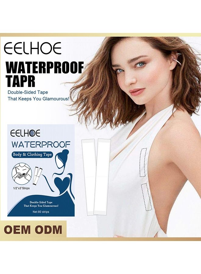 EELHOE (80 Strip Pack)Double Sided Tape for Fashion, Clothing and Body,All Day Strength Tape Adhesive and Gentle on Skin and Fabrics - Image 1