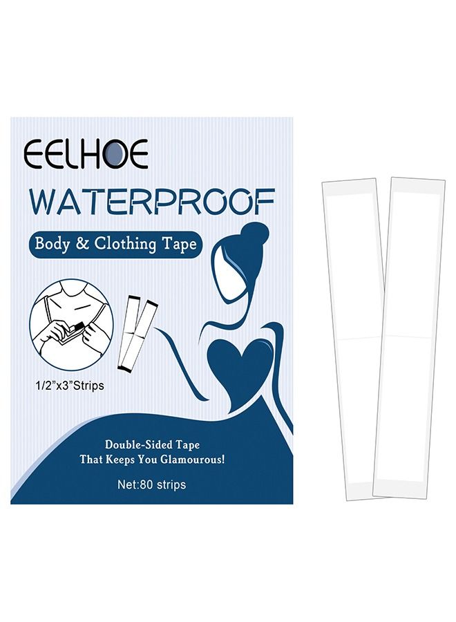 EELHOE (80 Strip Pack)Double Sided Tape for Fashion, Clothing and Body,All Day Strength Tape Adhesive and Gentle on Skin and Fabrics - Image 2