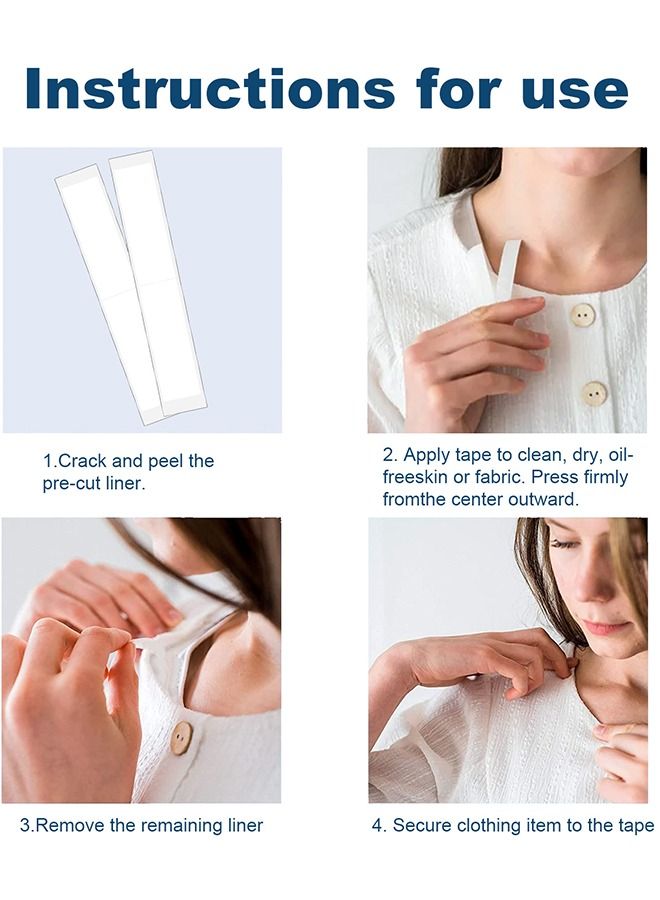 EELHOE (80 Strip Pack)Double Sided Tape for Fashion, Clothing and Body,All Day Strength Tape Adhesive and Gentle on Skin and Fabrics - Image 5