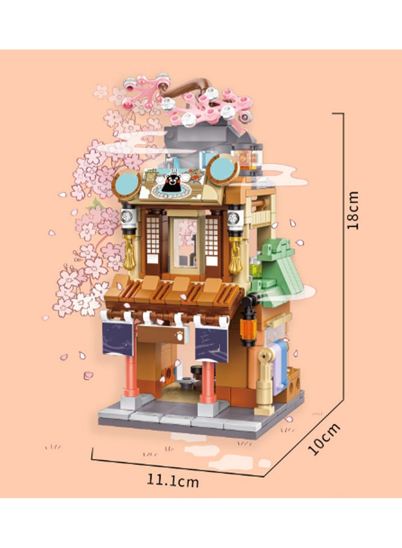 330pcs Little Black Bear Hot Spring Store Model Set Building Blocks Creative Diy Simulation Collection Building Assembly Toys Children Adult Home Furnishings - Image 2