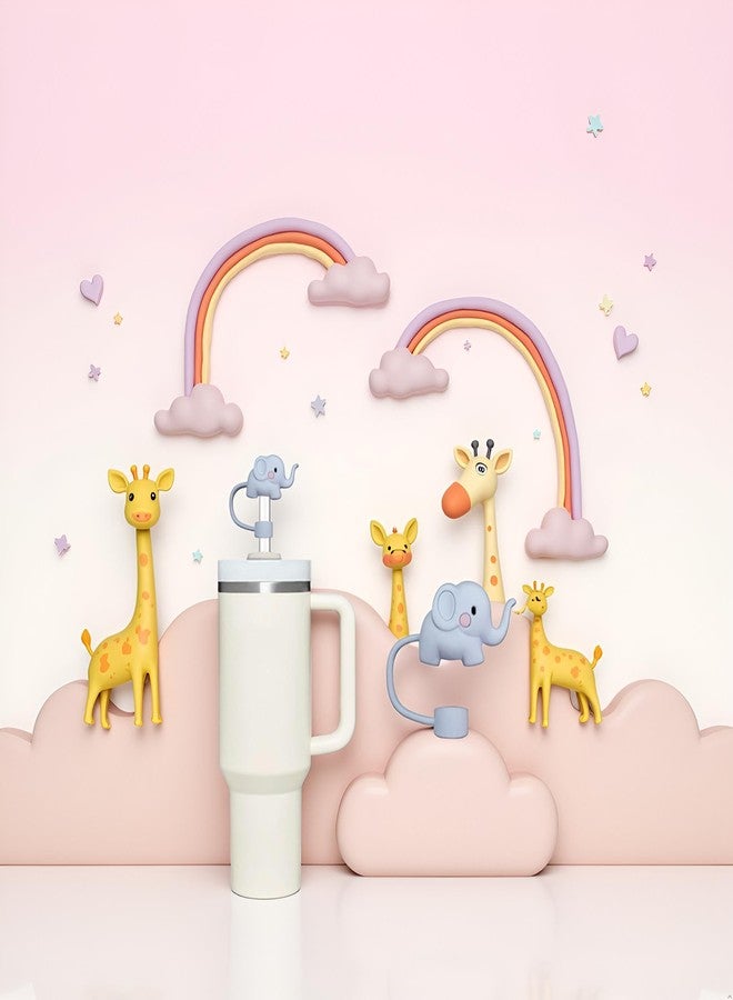 GANPUB Elephants Silicone Animal for stanley straw cover Caps for Stanley Tumbler - Compatible with 30oz & 40oz Tumblers, 0.4in Dust-Proof Reusable straw toppers. - Image 5