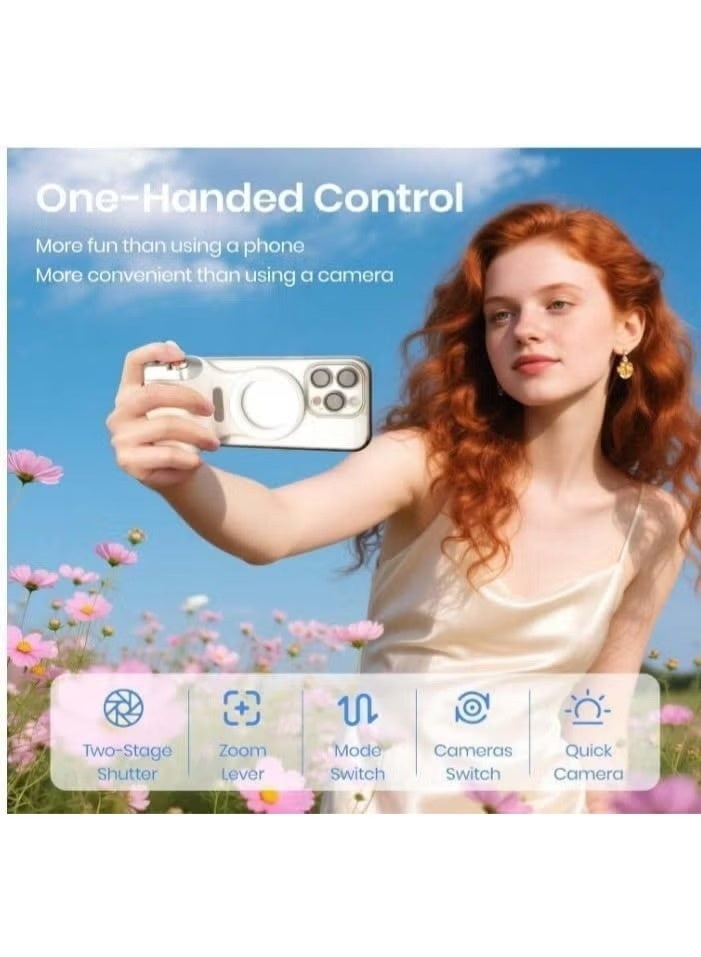 TELESIN Magnetic Phone Camera Grip with Remote Control, DSLR-Style Photography Handle for Smartphones, Wireless Shooting Grip with Tripod Mount for Vlogging and Content Creation - Image 5