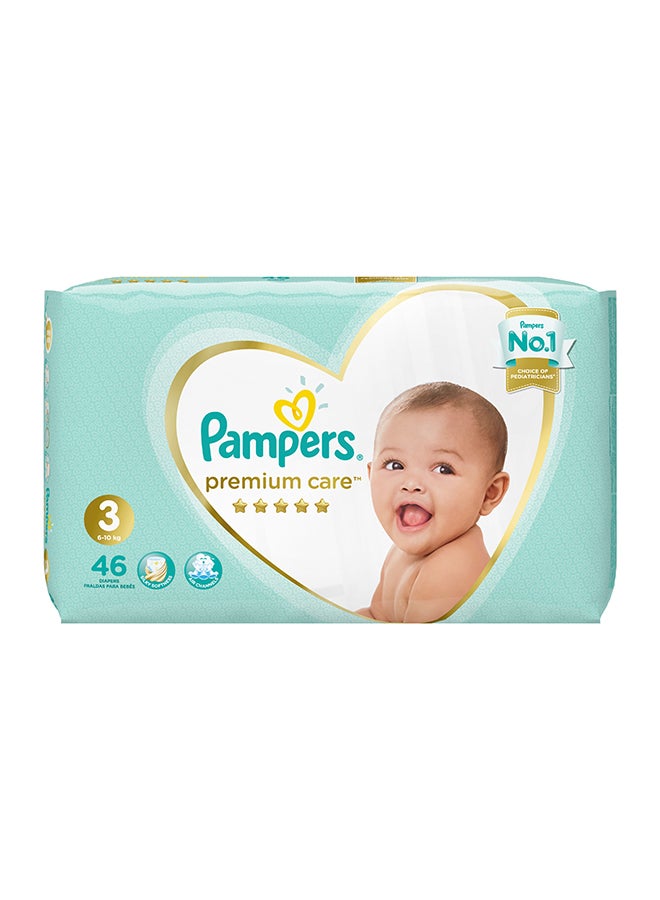 Pampers Premium Care Diapers Size 3, Midi, 6-10 Kg (46 Diapers) - Image 2