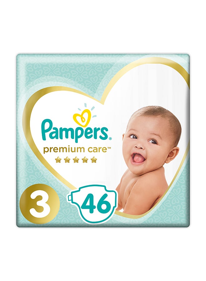 Pampers Premium Care Diapers Size 3, Midi, 6-10 Kg (46 Diapers) - Image 1
