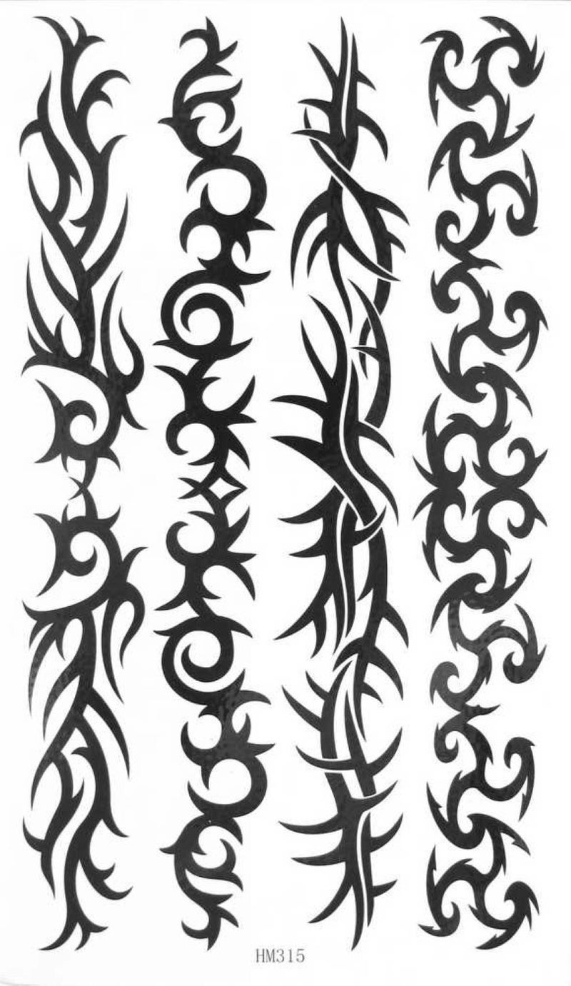 MapofBeauty MapofBeauty Cool Black Lines Temporary Waterproof Tattoos Body Art Sticker (2 pcs/lot) 