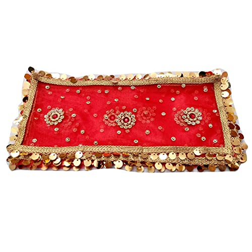 BriKSHi Devi MATA ki chunari ||Durga chunari, chunri/Navratri/Kanya Pujan (Red) Pack of 2 10Inch || G66 - Image 1