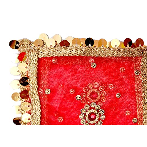 BriKSHi Devi MATA ki chunari ||Durga chunari, chunri/Navratri/Kanya Pujan (Red) Pack of 2 10Inch || G66 - Image 5