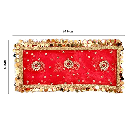 BriKSHi Devi MATA ki chunari ||Durga chunari, chunri/Navratri/Kanya Pujan (Red) Pack of 2 10Inch || G66 - Image 3