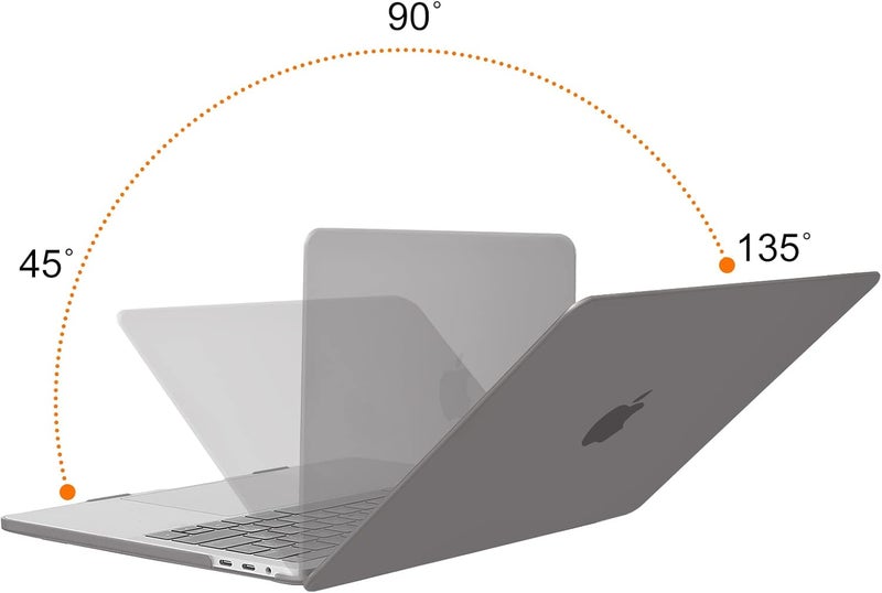 موسيسو حافظة متوافقة مع MacBook Pro 13 بوصة M2 2026 2025 2024 2023 2022-2016 A2338 M1 A2251 A2289 A2159 A1989 A1708 A1706، غلاف بلاستيكي صلب وغطاء لوحة مفاتيح وفيلم شاشة وحقيبة تخزين، رمادي - Image 3