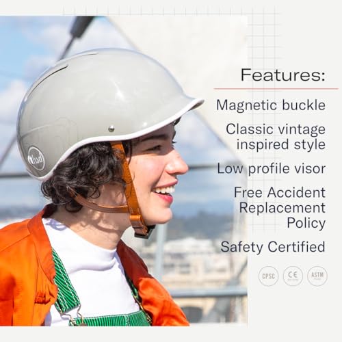 Thousand Heritage 2.0 Adult Bike Helmet; The Original Low Profile Retro Commuter Cycling Helmet Safety Certified for Bicycle Skateboard Skating Roller Skates; for Men & Women (Dove Grey, L) - Image 4