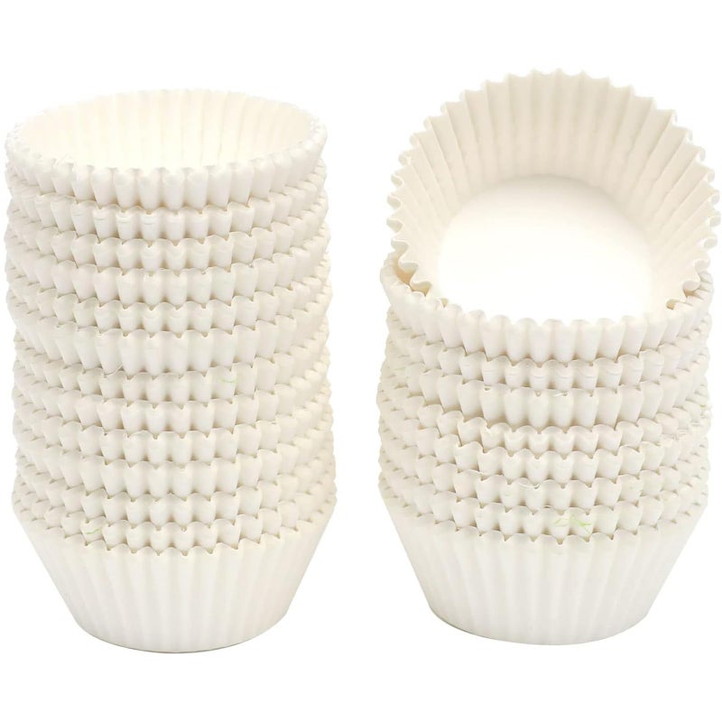 qiqee 300 Count Jumbo Cupcake Liners White Muffin Liners Food Grade Baking Cups Paper No Smells（Large Size） - Image 1