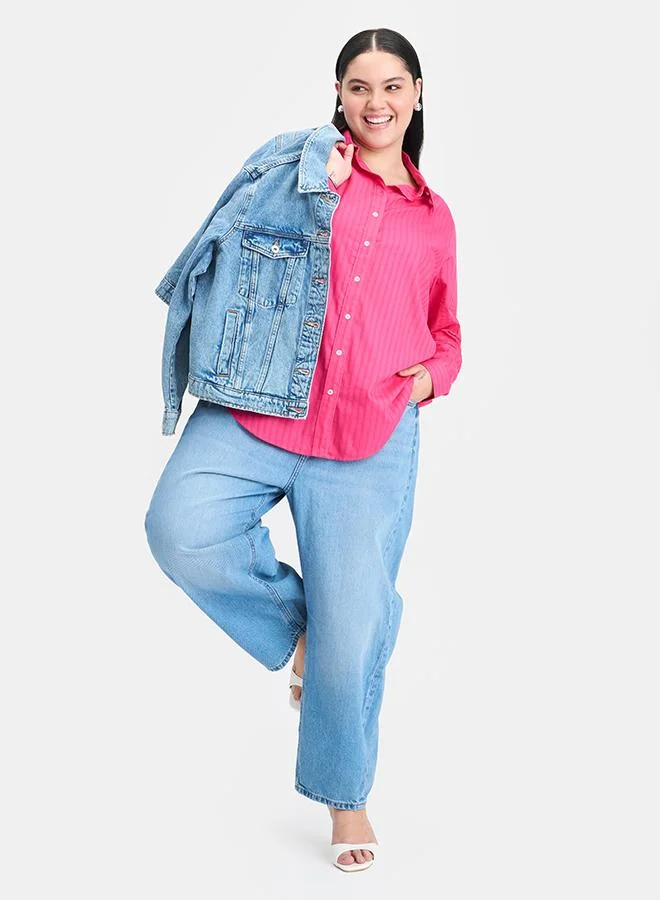 فيرجيو قميص فيرجيو قطن وردي دانتيل