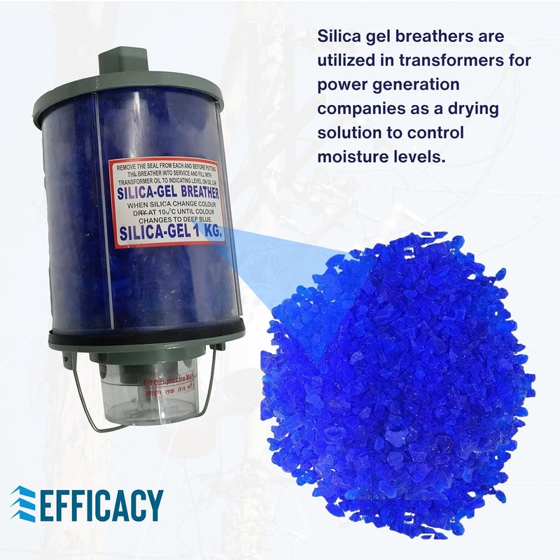 Efficacy Silica gel breather with 1inchConnector Thread Size power transforrmer Top Bottom Aluminium 1KG - Image 3