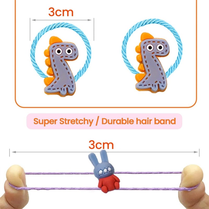 kapimo 30 Pcs Mix Elastic Hair Rubber Bands for Girls Kids Baby Hair Ties Hairband Accessories Fancy Cute Patterns - Image 5