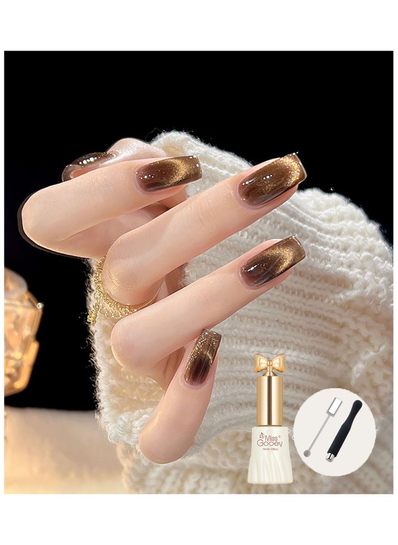Miss Gooey Nail Polish Set Gel Nail Polish Cat Eye Color Change Glitter with Magnetic Stick Kit Super Shiny Color Long Lasting UV LED Needs Quick Drying Magnetic Art Manicure DIY At Home Soak for Women  - Image 2