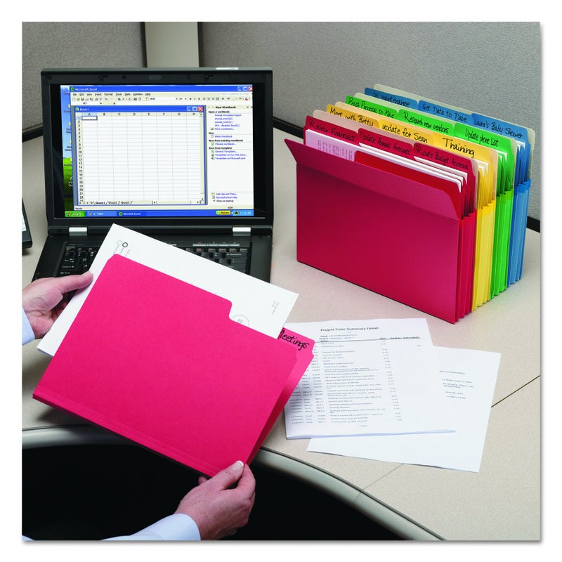 Smead File Pocket, Straight-Cut Tab, 3-1/2" Expansion, Letter Size, Assorted Colors, 5 per Pack (73892) - Image 5