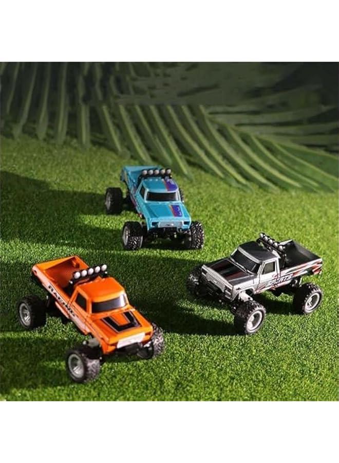 Mini Rc Monster Truck, Mini Monster Trucks, 1:64 Scale Monster Truck Remote Control Car with Lights, Mini Rc Truck with Trailer, Mini Drift Rc Car, 2.4ghz Remote Control (Green) - Image 3