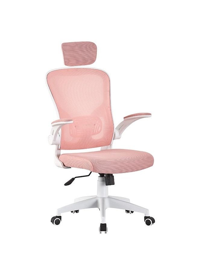 Arabest Gaming Chair Adjustable Mesh Staff Chair, Ergonomic Chair, Conference Chair, Comfortable And Sedentary Computer Chair, Home Office Chair Pink - Image 3