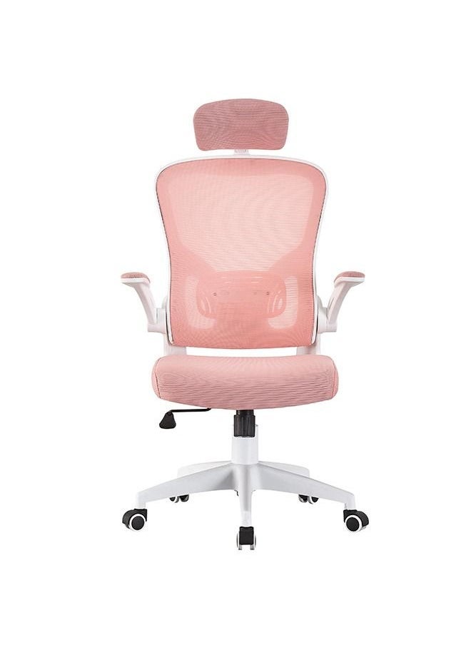 Arabest Gaming Chair Adjustable Mesh Staff Chair, Ergonomic Chair, Conference Chair, Comfortable And Sedentary Computer Chair, Home Office Chair Pink - Image 1