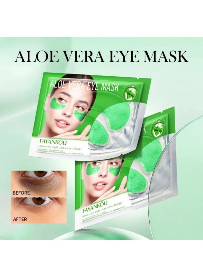 FAYANKOU 10 Pairs Eye Mask Under Eye Mask Anti Aging Eye Patches for Puffy Wrinkles Eyes Moisturizing and Reducing Dark Circles Eye Treatment Skin Care Eye Mask Patches Crystal Eye Sleeping Mask Aloe Vera - Image 3