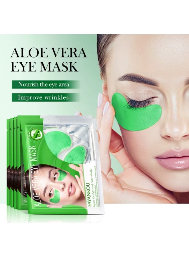 FAYANKOU 10 Pairs Eye Mask Under Eye Mask Anti Aging Eye Patches for Puffy Wrinkles Eyes Moisturizing and Reducing Dark Circles Eye Treatment Skin Care Eye Mask Patches Crystal Eye Sleeping Mask Aloe Vera - Image 2