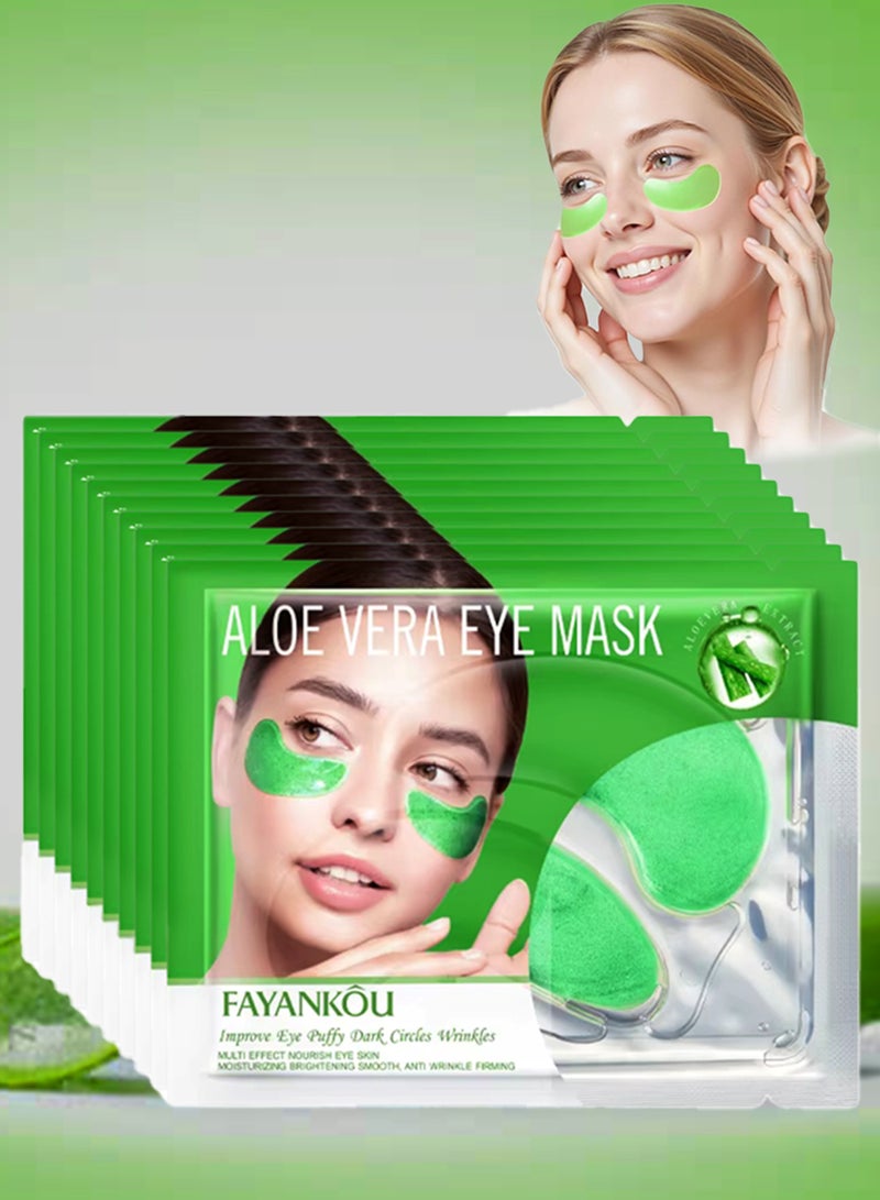 FAYANKOU 10 Pairs Eye Mask Under Eye Mask Anti Aging Eye Patches for Puffy Wrinkles Eyes Moisturizing and Reducing Dark Circles Eye Treatment Skin Care Eye Mask Patches Crystal Eye Sleeping Mask Aloe Vera - Image 1