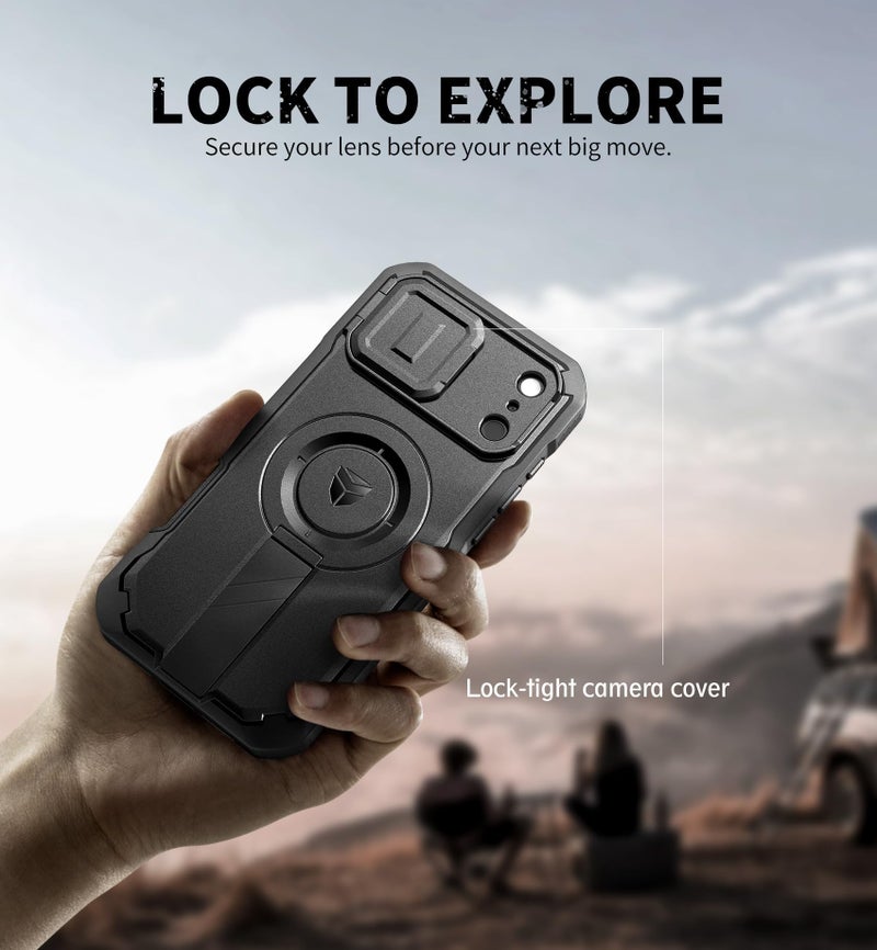 Dexnor for iPhone 17 Pro Max Case with Privacy Screen Protector, [2 Front Frame & Built-in Flip Camera Cover & Kickstand], Compatible with MagSafe, Heavy-Duty Rugged Shockproof Case, 6.9 inch Black - Image 4